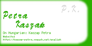 petra kaszap business card